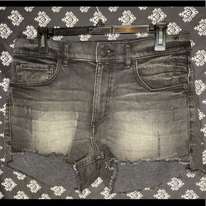 EXPRESS: Grey Jean Shorts, with faded wash look
